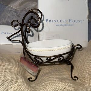 NEW w/box Metal Reindeer #2331 & Ceramic Bowl #1309 Pavillion by PRINCESS HOUSE